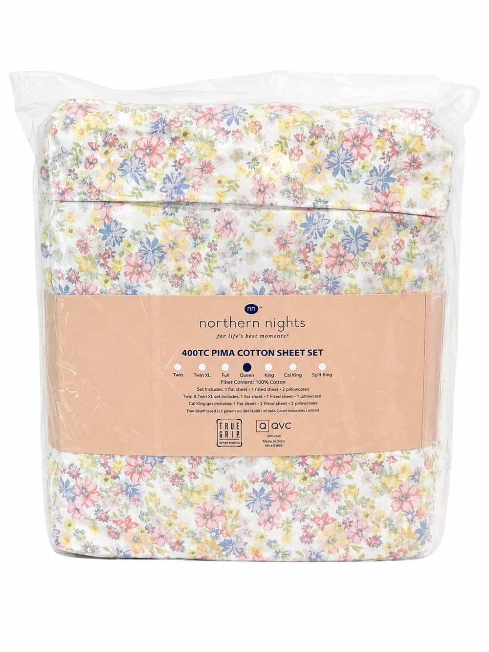 Northern Nights Queen 400TC Pima Cotton Sheet Set Ditsy Floral NWT Sealed